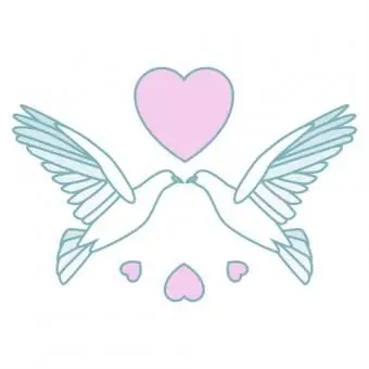 dve hrdličky so srdcom