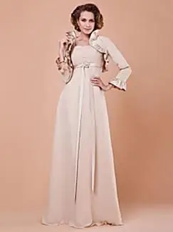 Etui-Linie Quadratisches bodenlanges Kleid aus Satin und Chiffon von Light in the Box