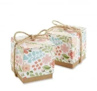 Cajas de regalos de boda de sueños florales