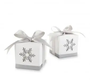 Cajas de regalos de boda de copo de nieve de Winter Dreams