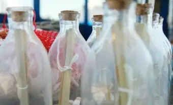 mensaje en una botella favores de la boda