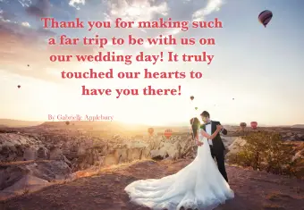 Ślubna karta z podziękowaniami