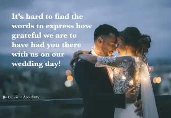 25 wyjątkowych cytatów ślubnych z podziękowaniami