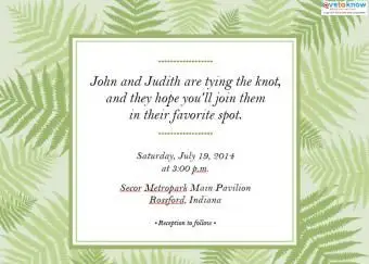 Kostenlose zwanglose Hochzeitseinladung