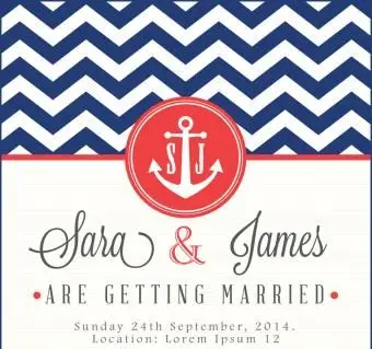 Faire-part de mariage sur le thème nautique