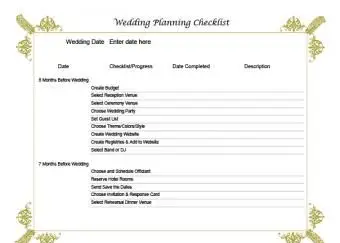 רשימת משימות לתכנון חתונה