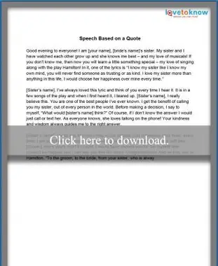 Discours basé sur une citation