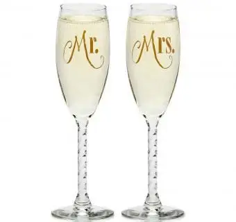 Pan i Pani Złote kieliszki do szampana