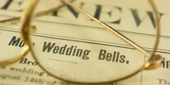 Anúncio da Wedding Bells impresso no jornal de 1912