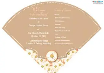 Programas de casamento em formato de leque