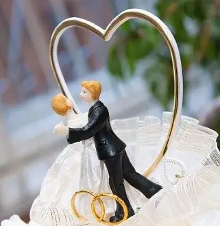 ハートウエディングケーキトッパー