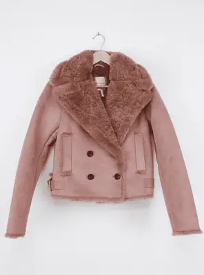 mauve double breasted coat