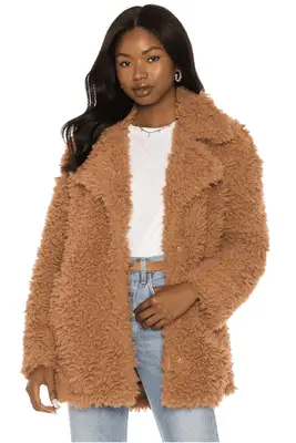 brown fuzzy coat