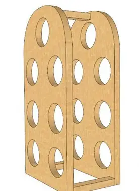 dębowy plan stojaka na wino