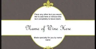 Rótulo de vinho neutro