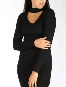 שמלת קולר עם שרוול ארוך