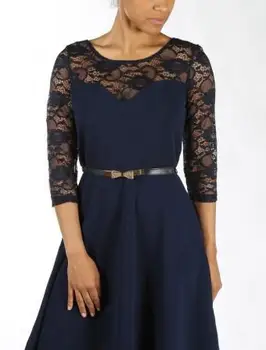 שמלת קוקטייל עם שרוול תחרה