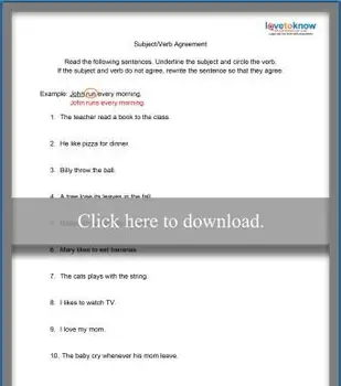 제목 / 동사 동의 워크 시트