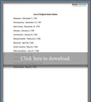 Liste des 13 colonies d'origine