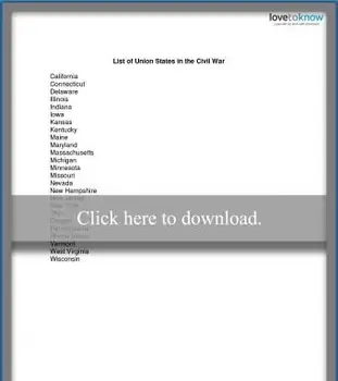 Liste des États de l'Union dans la guerre civile