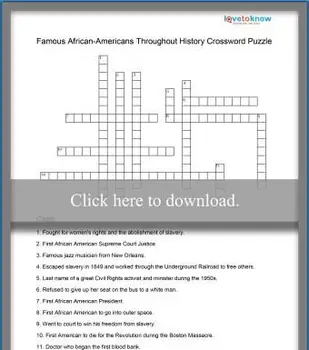 Słynne Afroamerykanie Krzyżówka.