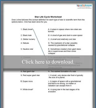 スターライフサイクルワークシート