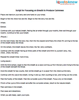 Yoga-Skript zur Konzentration auf den Atem, um Ruhe zu erzeugen