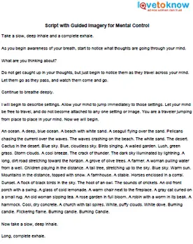 Yoga-Skript mit geführten Bildern zur mentalen Kontrolle