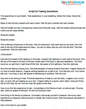 Yoga-Skript zum Fühlen von Empfindungen